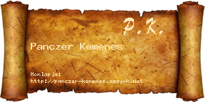 Panczer Kemenes névjegykártya